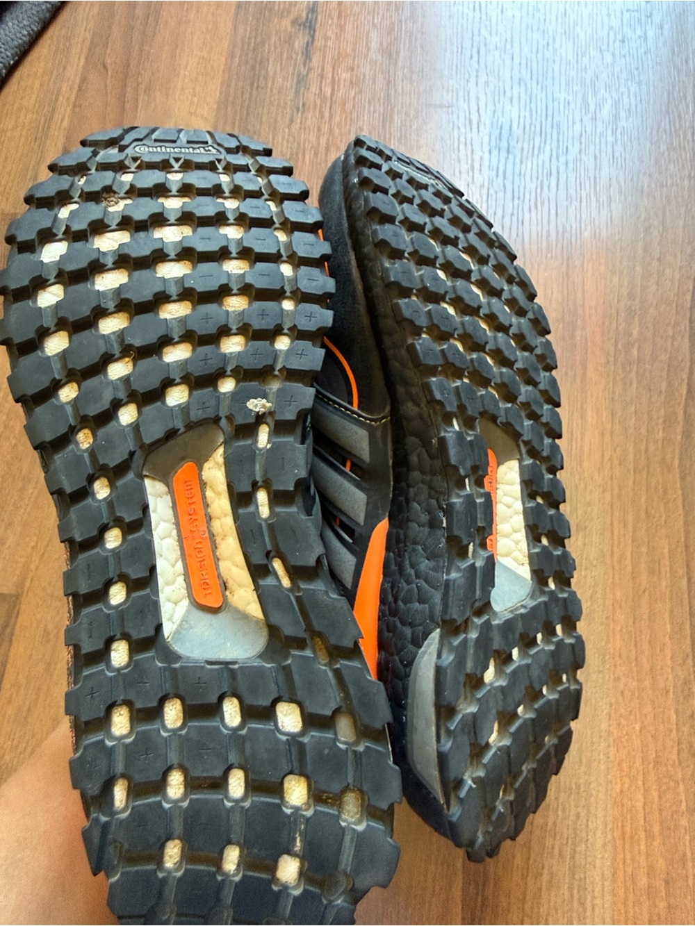 adidas Black Sneakers with Orange Trim and Neon Green Insole - Picture 11 of 11